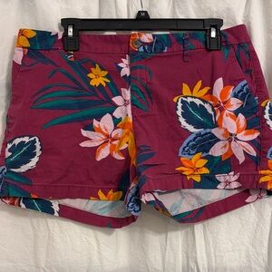Old Navy Floral Women's Shorts - Purple and Orange
